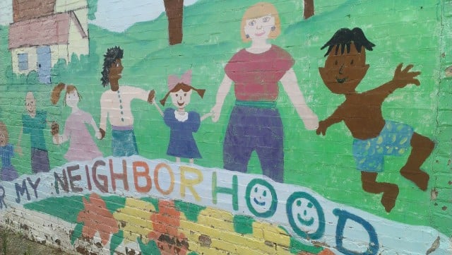 A mural showing what Decatur strives to be. 