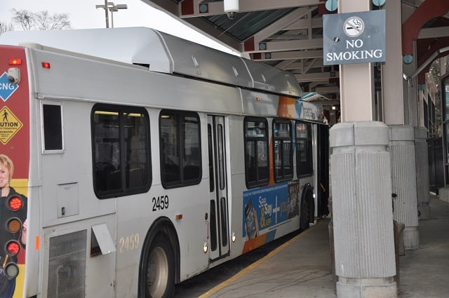 A MARTA bus at the Decatur, GA MARTA station. File Photo by: Dan Whisenhunt