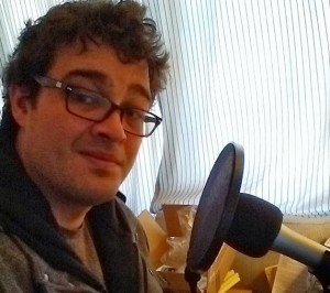 Me, looking all pro and stuff with my sweet new podcast mic. 