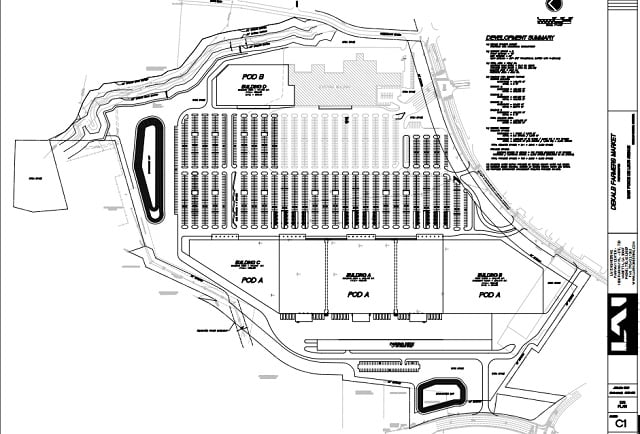 A site plan for the DeKalb Farmers Market, obtained from the city of Avondale Estates. 