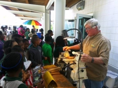 Nick Cook, a woodturner, gives a demonstration during last year's DesignOrama event hosted by Drew Charter School. Photo courtesy of Drew Charter