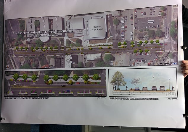This rendering of the McDonough streetscape project was presented to the City Schools of Decatur Board of Education on March 11.