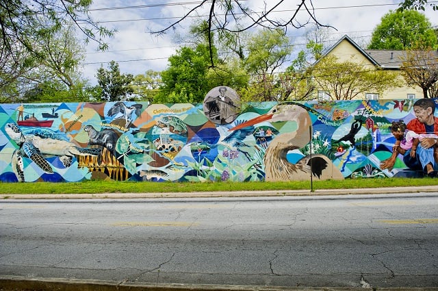The mural on Dekalb Ave. near the intersection of Arizona Ave. on Thursday, April 17, 2014. Photo by: Jonathan Phillips 
