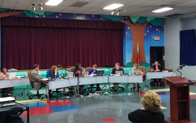 The City Schools of Decatur Board of Education during its May 13 meeting. Photo by Dan Whisenhunt