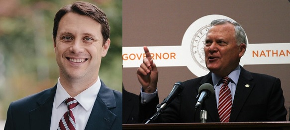 State Sen. Jason Carter, left, and incumbent Gov. Nathan Deal, right.
