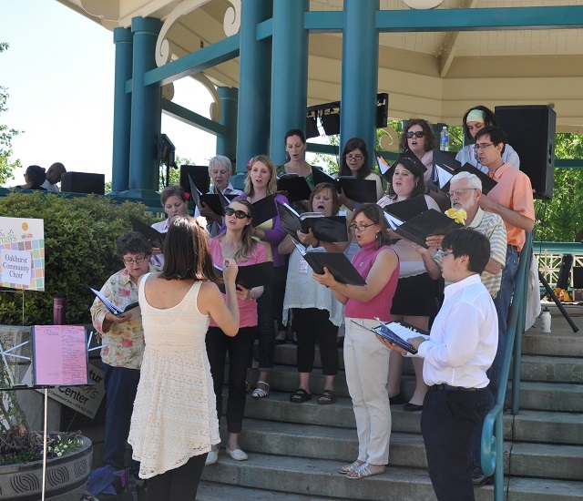 The Oakhurst Community Choir performs on the Decatur Square on May 3, 2014. Photo by Dan Whisenhunt