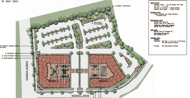 A concept drawing of the development proposed by Atlantic Realty Partners. 