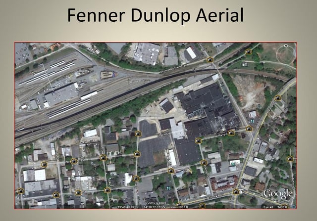 An aerial view of the Fenner Dunlop property. Source: Avondaleestates.org 