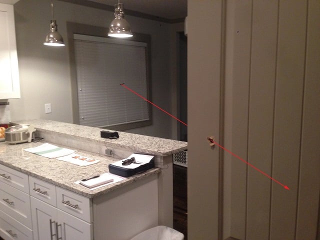 Arien Holden also sent this photo showing the path of the bullet. 