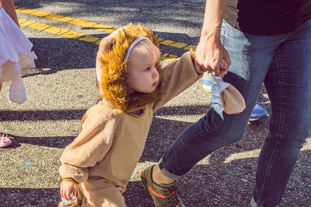 A Little Lion Marches in the Decatur Halloween Parade. Photo provided by Lee Coursey.