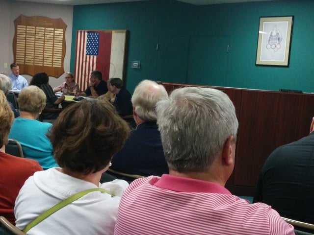 Avondale Estates City Commissioners faced another full house during their Oct. 15 work session. Photo by Dan Whisenhunt