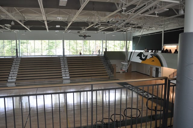 Another view of the gym. The Charlie Yates Campus is full of tall, energy efficient windows. The school's design emphasizes conservation and energy efficiency. Photo by Dan Whisenhunt 