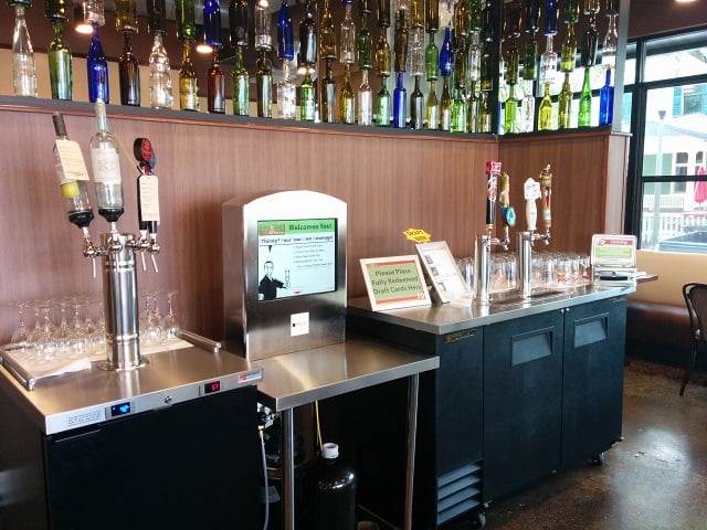 The self-serve beer station. 