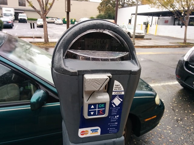 One of the newer single space meters on Church Street in Decatur, Ga. Photo by Dan Whisenhunt