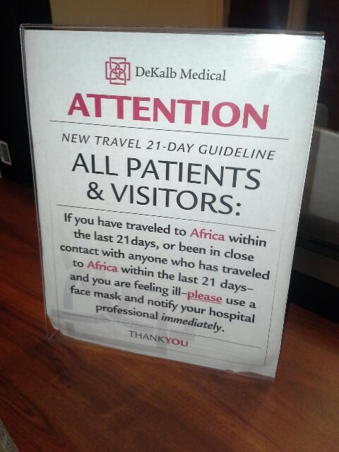 Sign Sign at DeKalb Medical E.R. Photo submitted by Diane Loupe