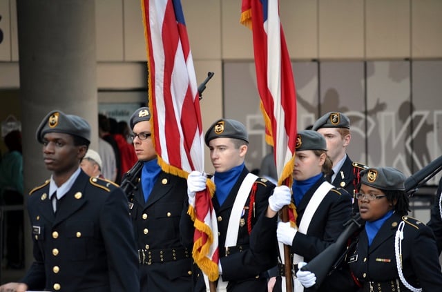 The Decatur High JROTC marched in the Nov. 8, Georgia Veterans Day parade