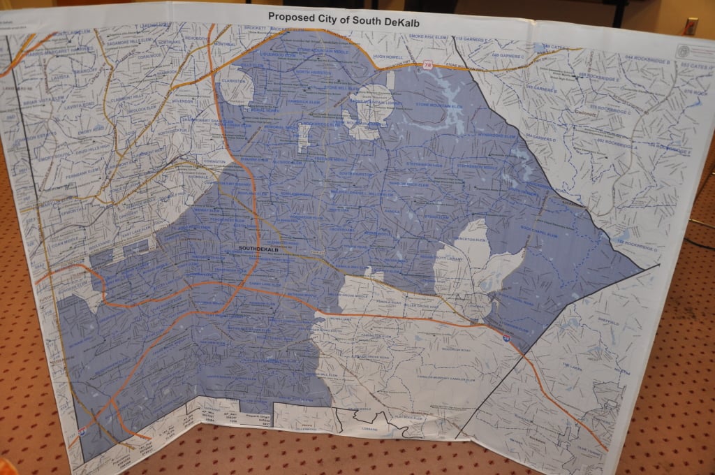 This is the proposed map for a City of South DeKalb. Click to enlarge