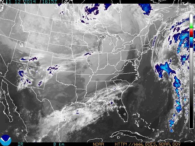 An Eastern U.S. Sector Infrared Image from Nov. 12. Photo obtained via NOAA.gov