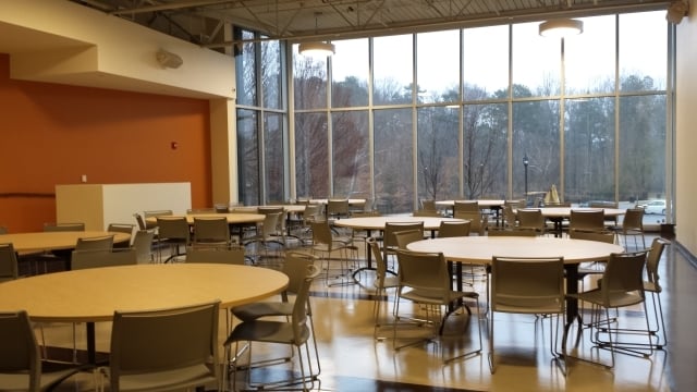 Lunch will be served during the week in the 80-seat dining room. It can also be used as a community gathering spot. Photo by Dena Mellick.