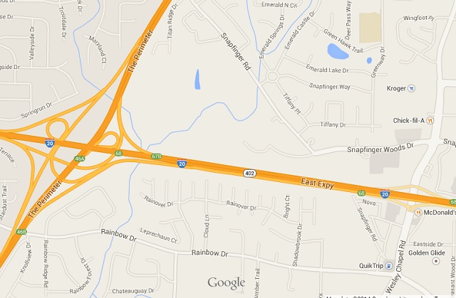 The location of I-20 roadwork slated for this Thursday, Dec. 11. Image obtained via Google Maps. 
