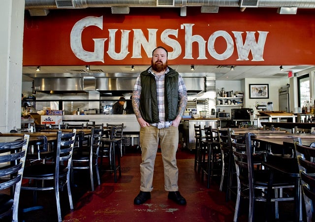 Kevin Gillespie in his Atlanta restaurant Gunshow. He plans to open Revival in Decatur, Ga. this summer. Photo by Jonathan Phillips