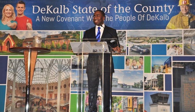 DeKalb County CEO Lee May during his recent State of the County speech. Photo provided by the city of Avondale Estates