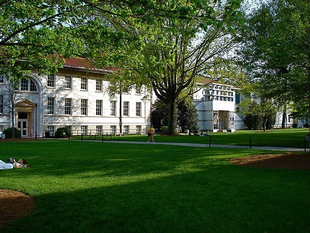Main Quad on Emory University's primary Druid Hills Campus, including the Michael C. Carlos Museum on the right. Photo obtained via Wikimedia Commons