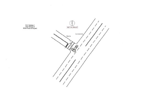 A diagram of the accident contained in a Decatur Police report