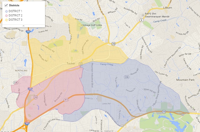 A map of the city of Tucker, approved by voters on Nov. 3