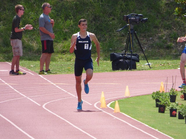Sam Ellis on the final stretch of the 800 Meter race. Photo provided by John Ellis