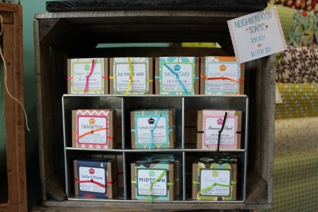 A few of the neighborhood soaps at Mama Bath + Body in Avondale Estates. Photo by Dena Mellick