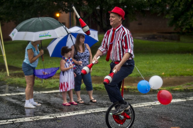 The Avondale Estates 4th of July Parade makes its way down Clarendon Ave. on Saturday. Photo: Jonathan Phillips