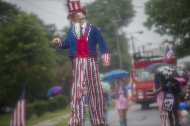 The Avondale Estates 4th of July Parade makes its way down Clarendon Ave. on Saturday. Photo: Jonathan Phillips