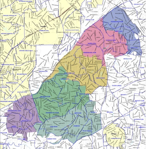 City of LaVista Hills map with six council districts. Source: www.lavistahills.com