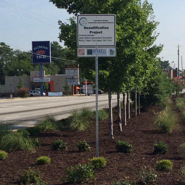 The East Metro DeKalb Community Improvement District (CID) will have a ribbon cutting for its Wesley Chapel Road north median beautification project.  Photo provided to Decaturish