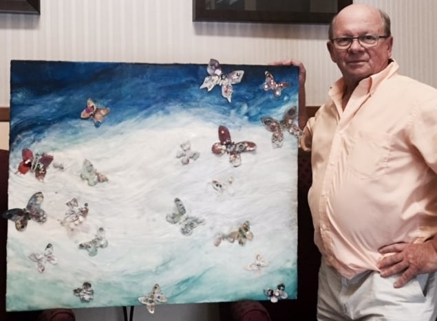 Larry McDaniel bid on "Butterflies for Nancy" and gave it to Southern Sweets. Photo from Kim McGill Stuart.