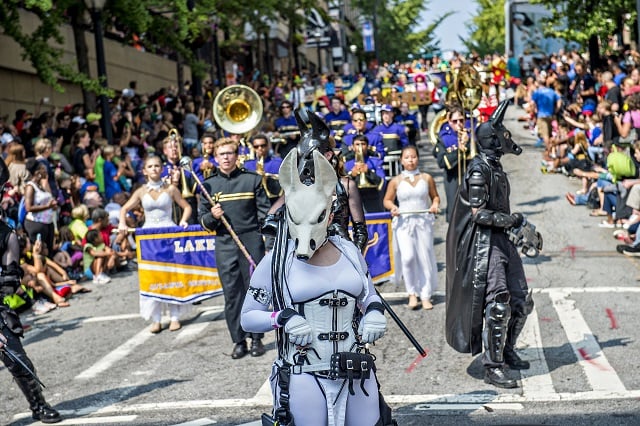 The annual DragonCon Parade makes its way through downtown Atlanta on Saturday. Photo: Jonathan Phillips