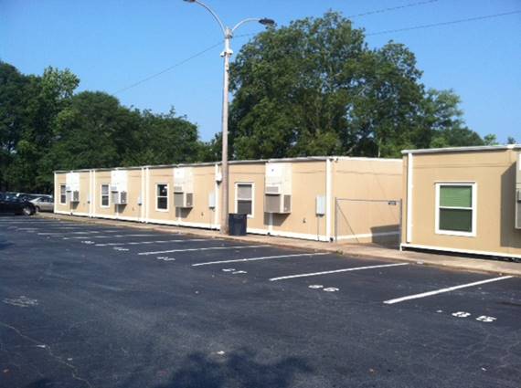 File Photo: Modular classrooms at Decatur High School occupied while additional classrooms are built. (Source: chroniccomplainer492.)