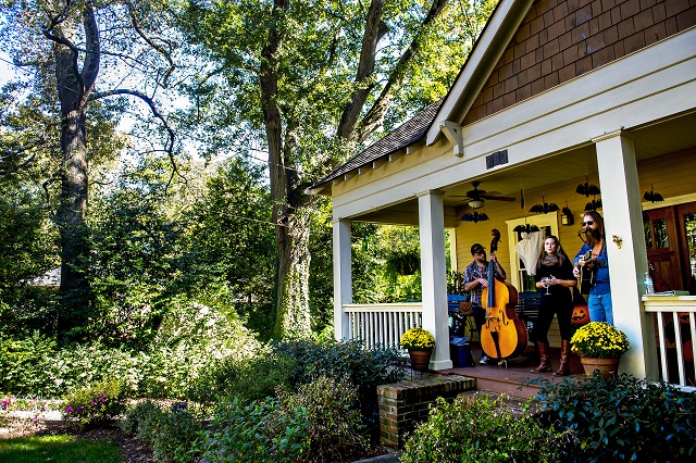Nine Years Apart performs during the Oakhurst Porch Fest on Sunday. Photo: Jonathan Phillips