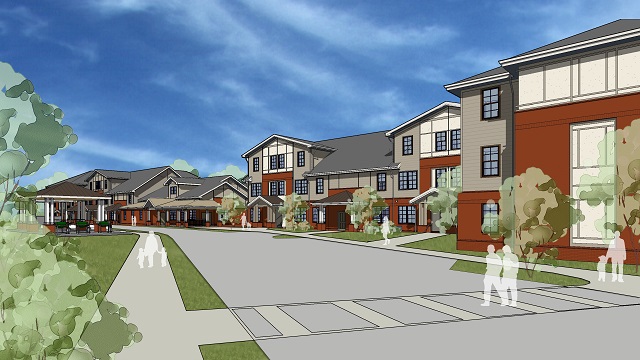A rendering of the entrance to Trinity Walk provided by the Decatur Housing Authority