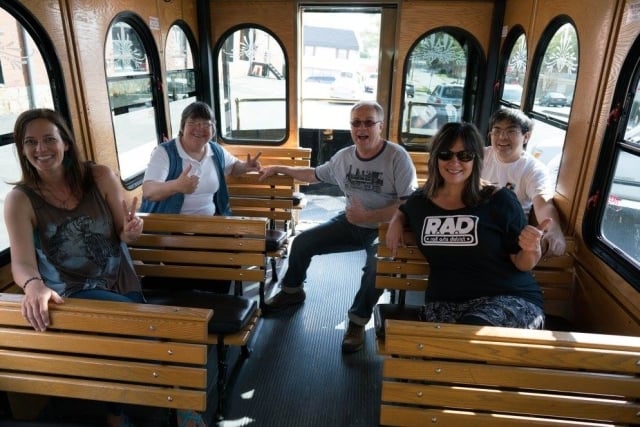 A trolley takes participants from stop to stop during the 2016 RAD Studio Cruise. Photo courtesy of Spencer Mann/RAD Studio Cruise.