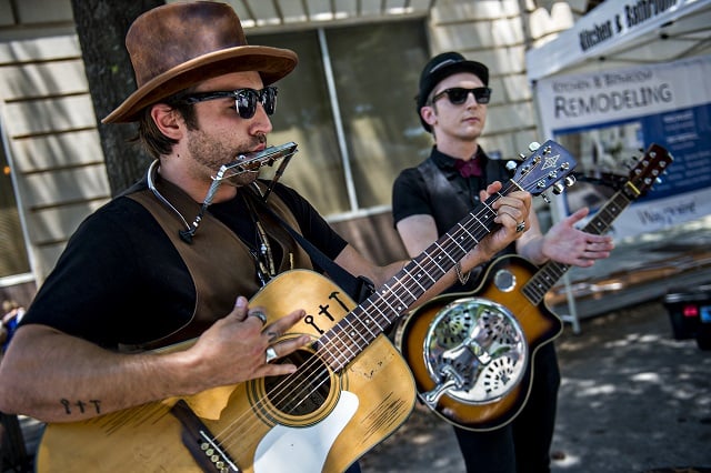 The Boy Jones (left) and The Locksmyth perform during the Decatur Arts Festival on Saturday. Photo: Jonathan Phillips