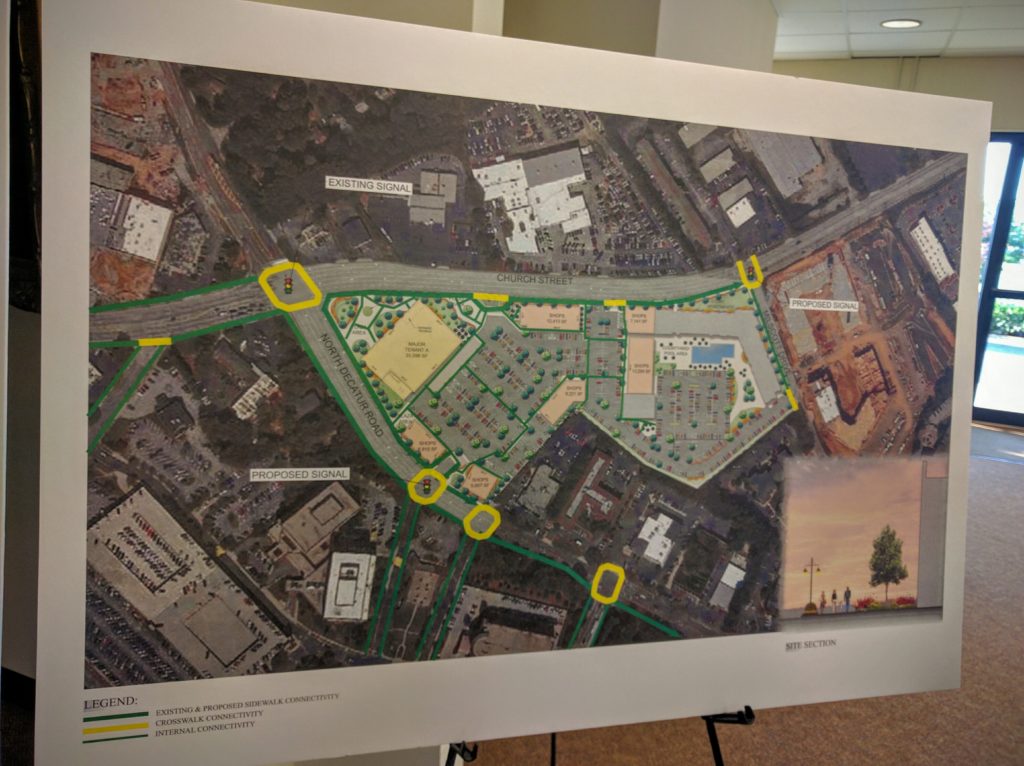 This rendering shows the proposed intersection improvements for the North Decatur Square project. (Click to enlarge) Photo by Dan Whisenhunt