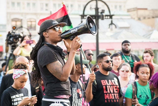 Photo of the July 7 protest in Atlanta by Steve Eberhardt.