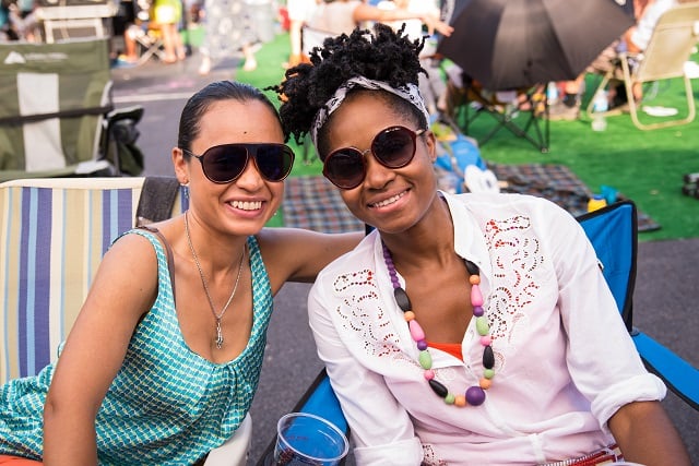 Delores Gonzalez and Degera Hinds enjoy the music at the festival. Photo by Steve Eberhardt