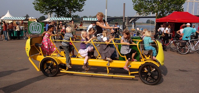 A photo of the bike bus currently being used in the Netherlands. Photo provided to Decaturish