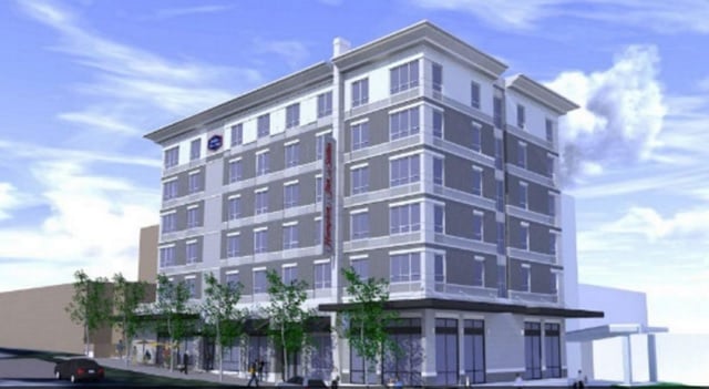 A rendering of the Hampton Inn & Suites slated for downtown Decatur. Source: http://www.hospitalitynet.org/